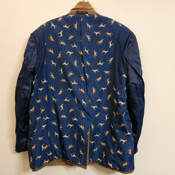 LRL Ralph Lauren Brown Corduroy Sport Coat Jacket Blazer 46R Elbow Patch Dog - Picture 4 of 16